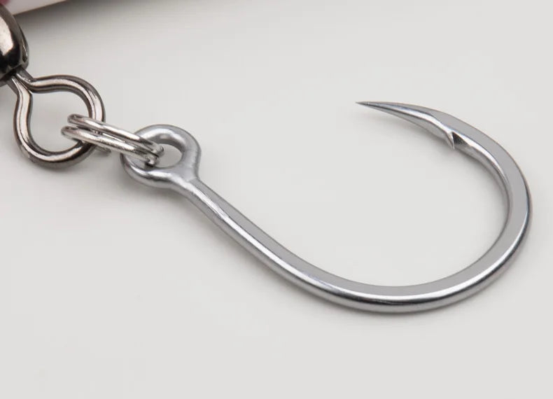 TEASER 8091 5X DIABLO Saltwater Popper Fishing Hook 2/0 3/0 4/0 5/0 7/0 Super Rust-proof Fishing Inline Single Heavy Hook