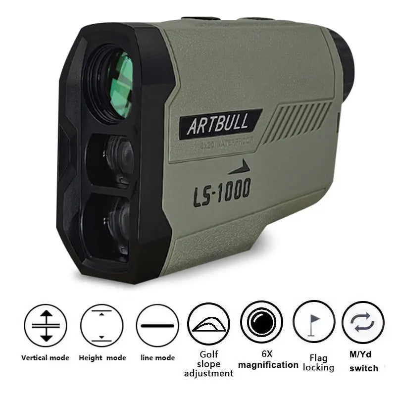 ARTBULL Golf Laser Rangefinder 1000M 650M Telescope with Flag-Lock Slope Pin Distance Meter for Hunting Monocular