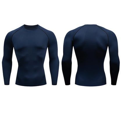 Men's Compression Long Sleeve Running T-Shirt Polyester Sizes S and M