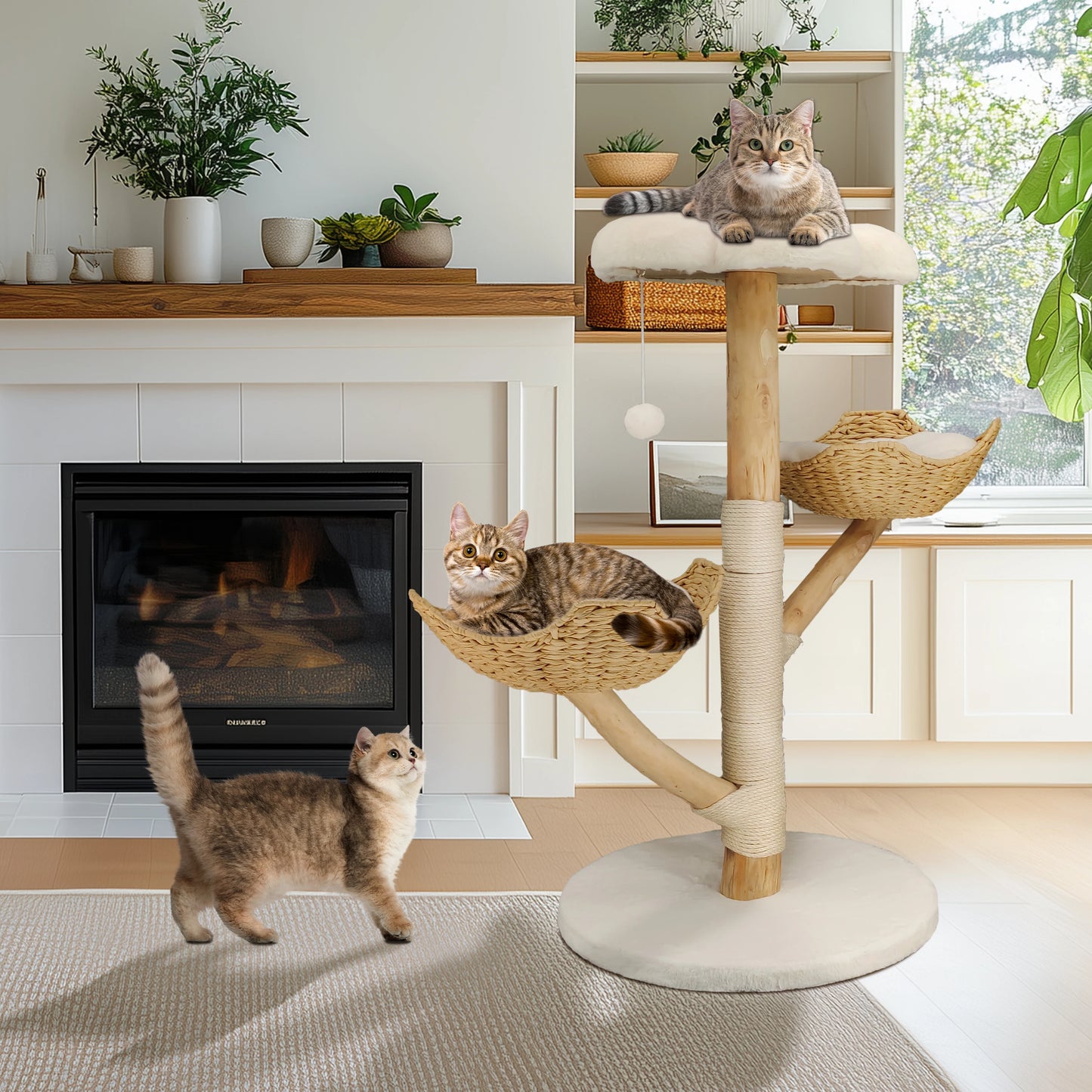Bingopaw Cat Tree Tower Condo Furniture Scratch Post for Kittens Pet House Play