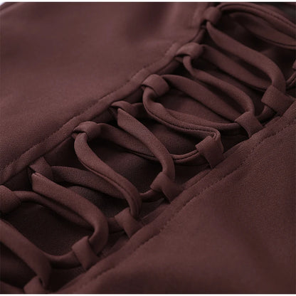 Women Square-Neck Halter Maxi Dress Sleeveless Backless Bodycon