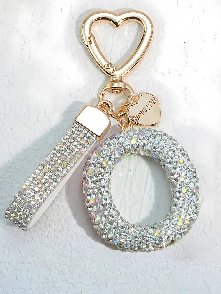 Elegant Diamond Letter Keychain – Lady Bag & Car Accessory