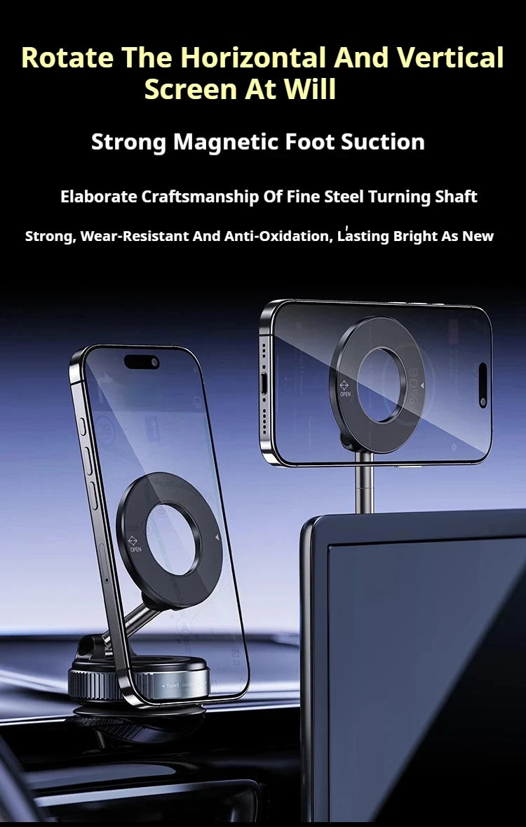 Xiaomi Magsafe Car Phone Holder Suction Cup Vacuum Magnetic Phone Stand 360° rotatable and Foldable Suction Cup Phone Holder