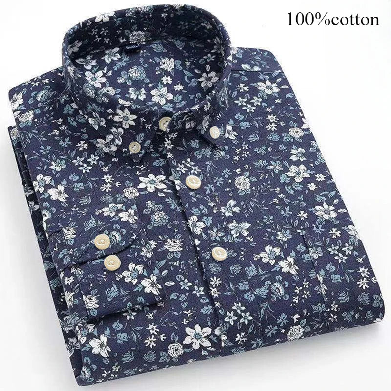 Fashion over size 7XL long-sleeve shirts for men 100%cotton Oxford slim fit plain shirt soft casual elegants designer clothes