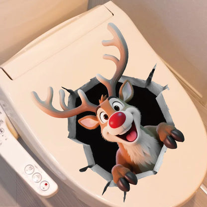 Christmas 3D Santa Break-Through Wall & Window Sticker – PVC Decoration