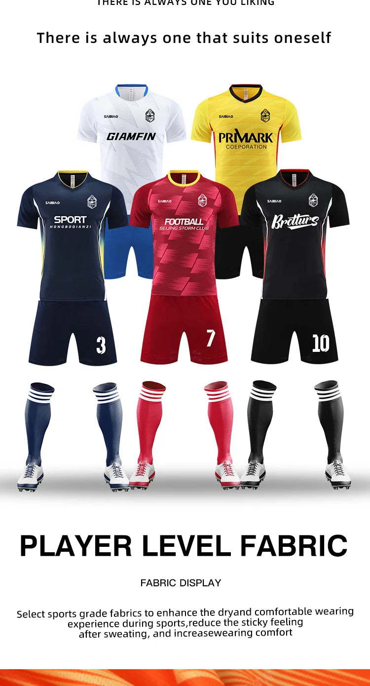 Adult Kid Soccer Jersey Customize Football Uniforms Shirts Men Women Futsal Sportswear Training Tracksuit Sports Outfit Clothes