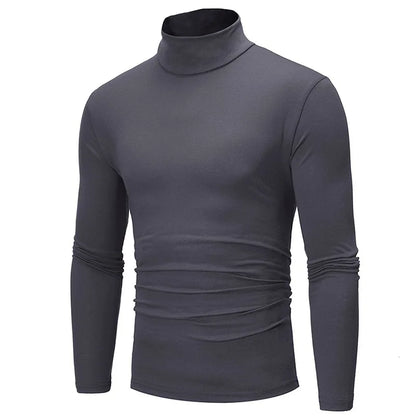 Men's Turtleneck Knit Long Sleeve Pullover Polyester Autumn Winter