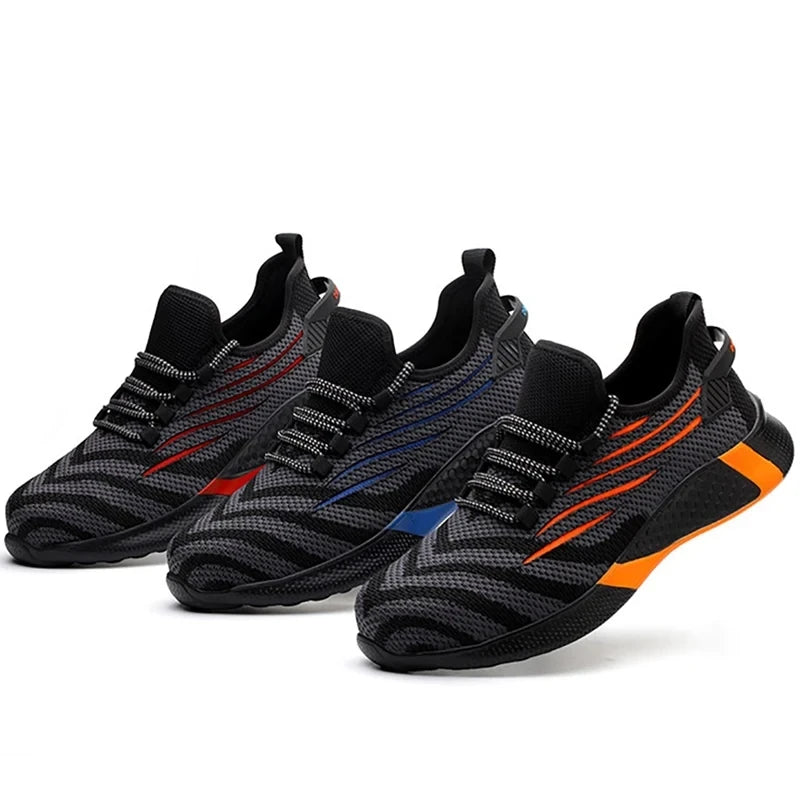 Work Safety Boots Ankle Height Anti Puncture Lace Up Men