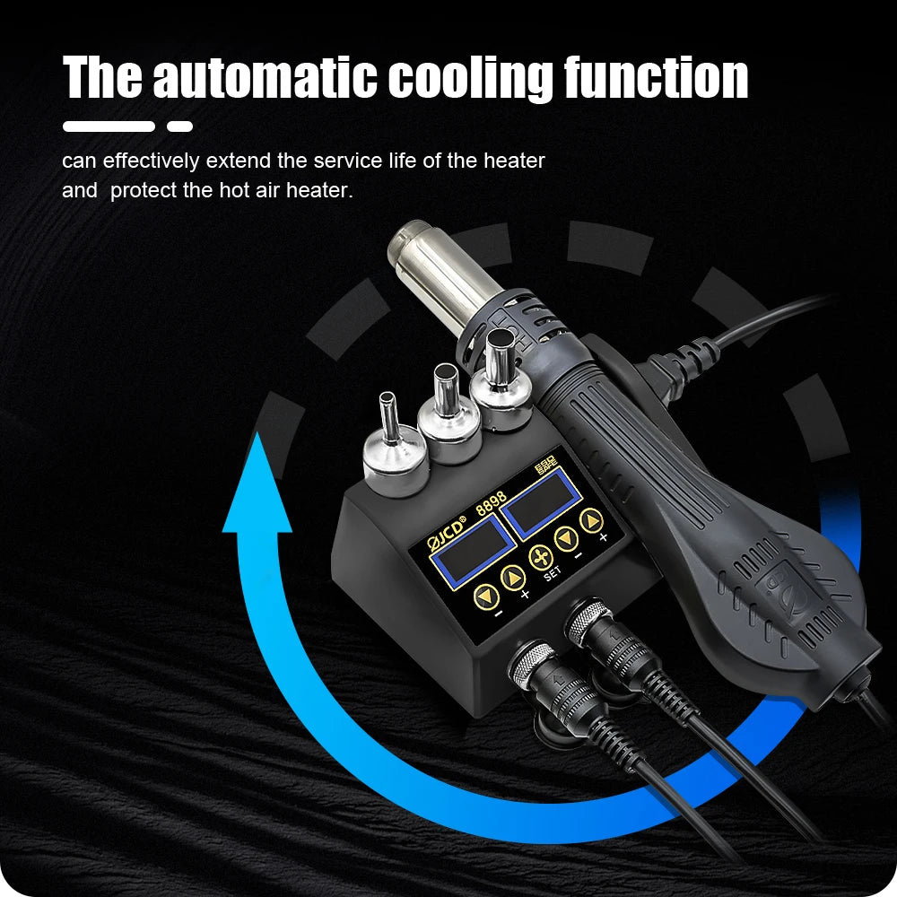 JCD 8898 750W Soldering Station 2 in 1 LCD Digital display Rework Welding Station Kit Soldering Iron Hot Air Repair Solder tools