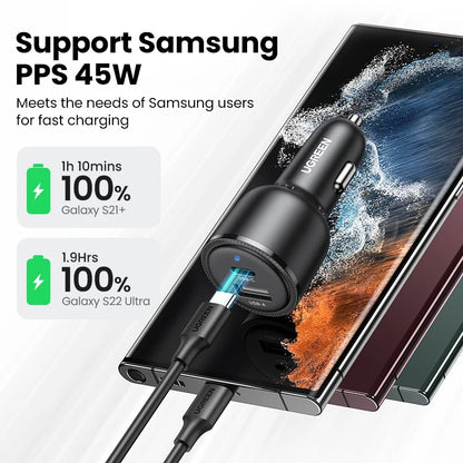 Car Charger USB C USB A PD QC 3 PPS 60W Fast Charge