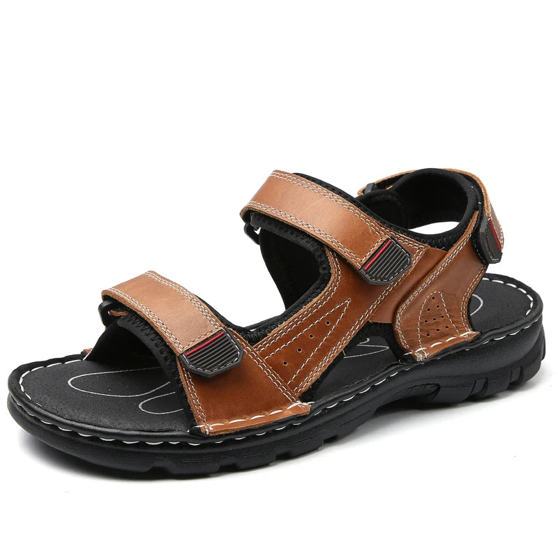 Leather Outdoor Men Sandals Casual Beach Sandals 38-48