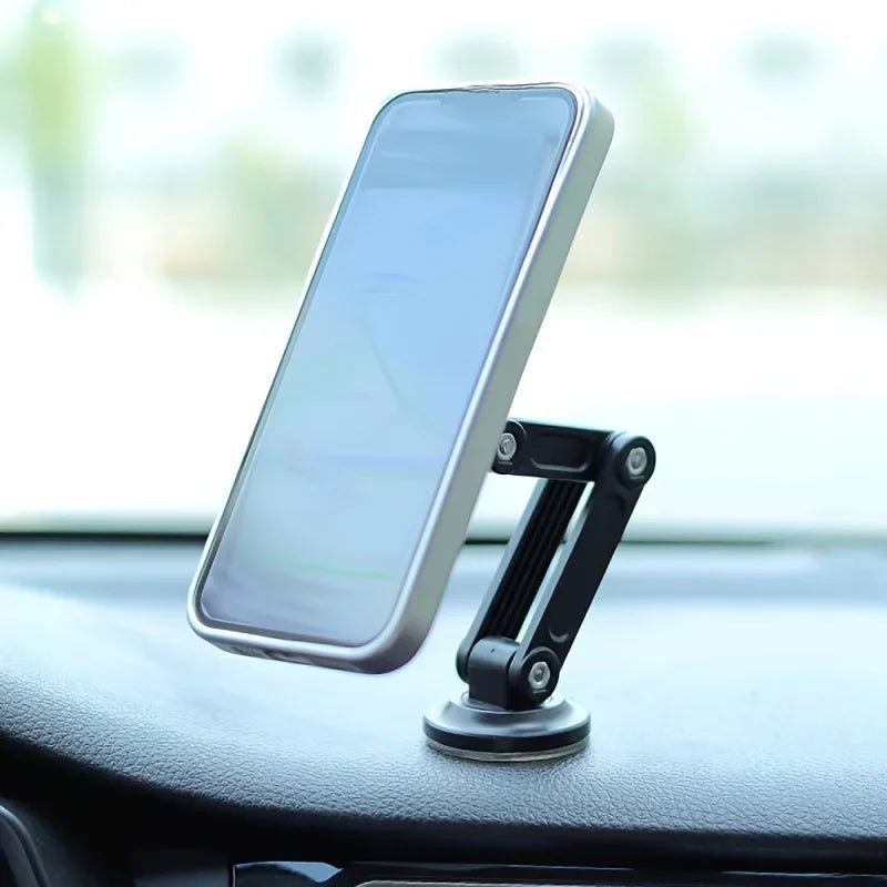 Foldable Car Phone Holder with Sturdy Suction Cup Base - Universal Clip-On Hands-Free Stand for GPS Navigation And Video