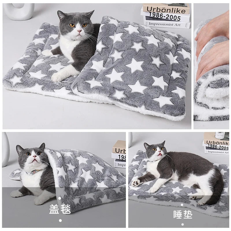Flannel Pet Sleeping Mat – Soft Dog & Cat Bed for Small and Large Pets