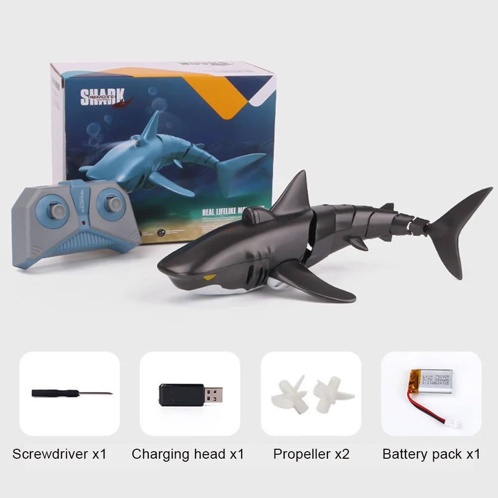 Smart RC Shark Whale Spray Water Toy - Electric Remote Control Boat Submarine Robot Fish Gift for Boys Children Birthday Easter