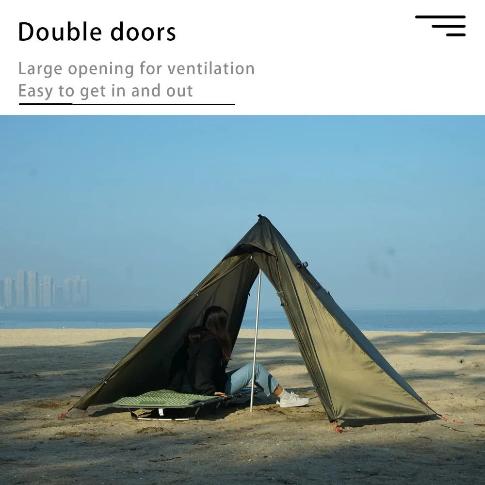 Hot Tent With Chimney Window Ultralight Double Layer Tipi Teepee 1 Person