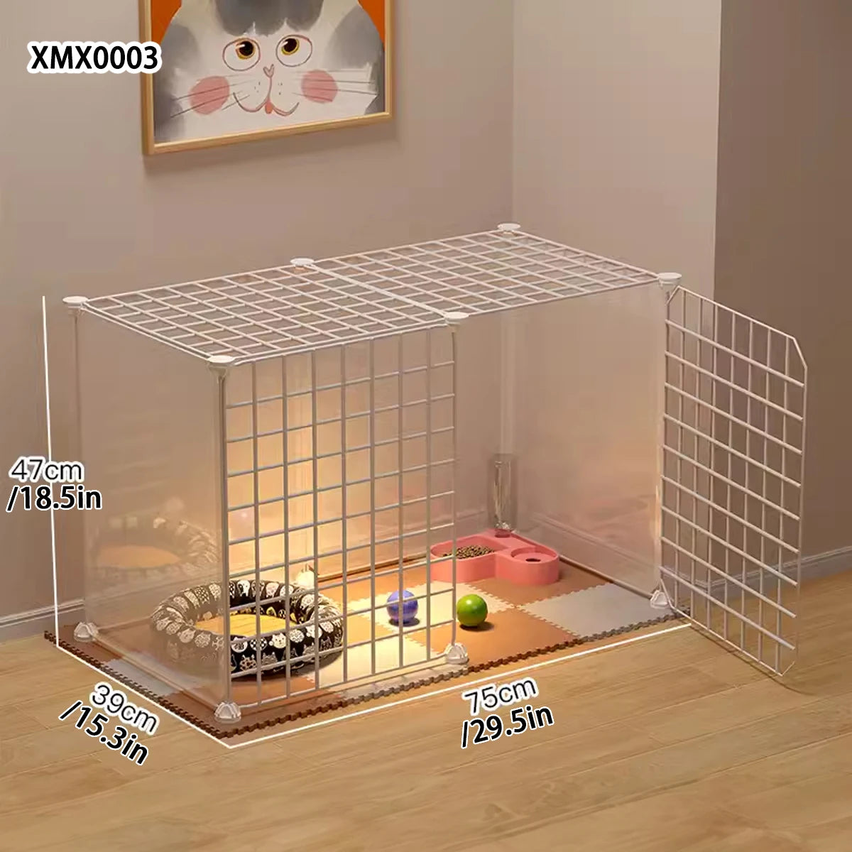 Pet Fence Household Isolation Cat Cage Dog Fence Large Free Space Indoor Cat Nest Assembly Cage Cat Cage