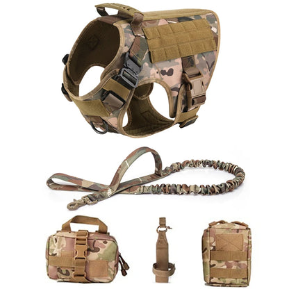 Tactical Military Nylon Dog Harness And Leash Set For All Breeds