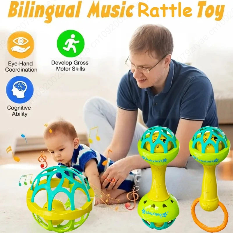 3/1pcs Baby Rattles 0 12 Months Baby Educational Toys Shaker Grab Spin Set Sensory Educational Newborn Gift for Infant Boy Girls