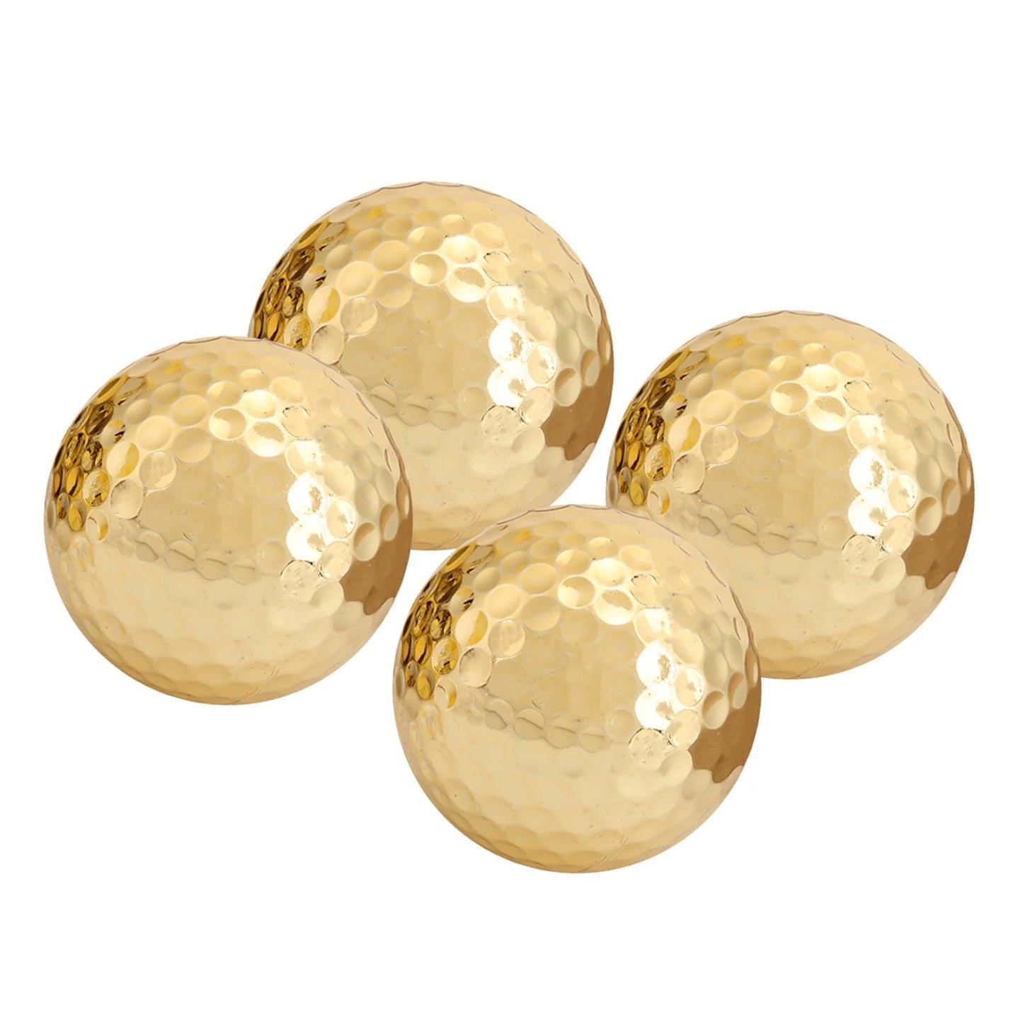 4Pcs Golf Ball Portable High Quality Double Layer Gold Plating Golf Ball Accessory Golden