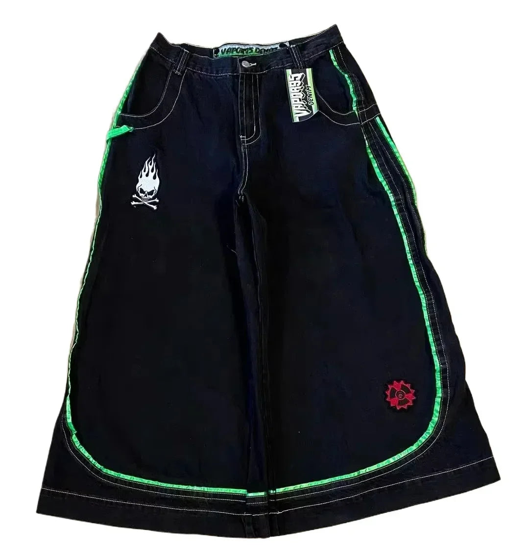 American Fashion Hip Hop Joker Oversized Jeans Women Street Y2K New Clearance Spot Hot Mopping Wide-leg Pants Unisex Loose Jeans