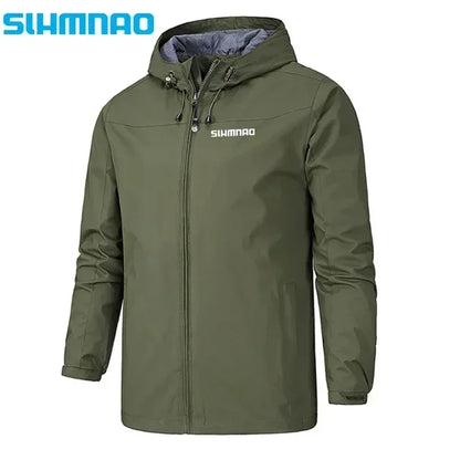 Men's Hooded Windproof Waterproof Polyester Jacket