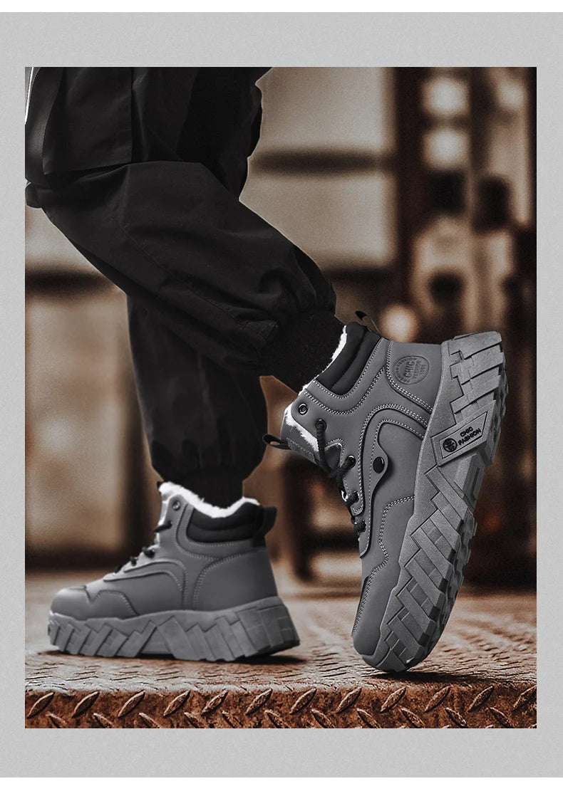 Leather High-Top Outdoor Boots For Men Ankle Hiking