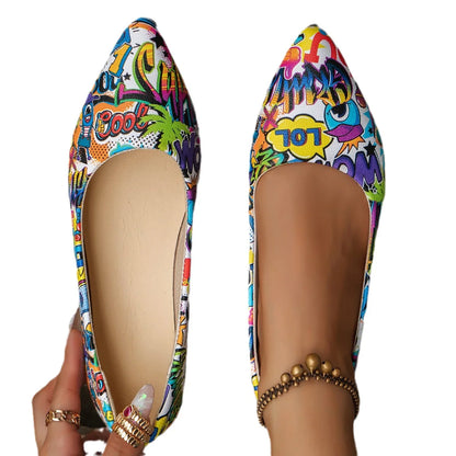 Women's Pointed Toe Flat Ballerina Shoes Slip On Casual