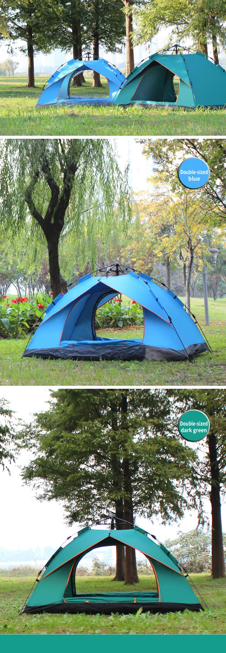 Automatic Opening Camping Tent 3-4 Person, Portable Rainproof