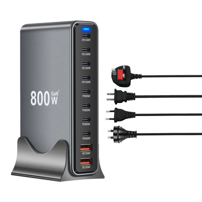 800W GaN Desktop Charger 10-Port USB-C PD3.1 Fast Charge