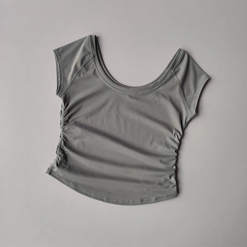 Women Fitness Sports T-shirt Tops Women Outdoor Sports Loose Short Sleeve Gym Running Female Quick Drying Breathable Yoga Shirt