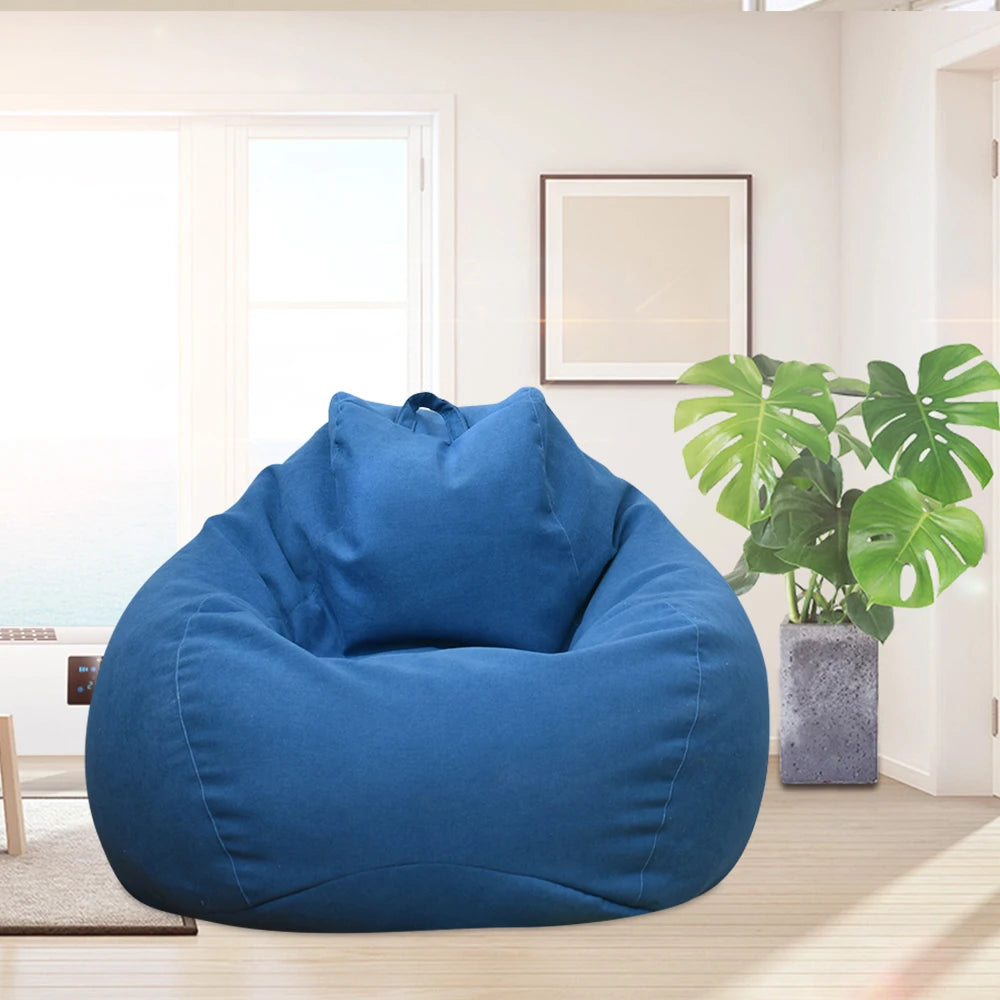 Lazy Sofas Cover Large Bean Bag Cover Without Filler Adults Couch Living Room Bedroom Home Tatami Lounger Comfortable Seat Cover