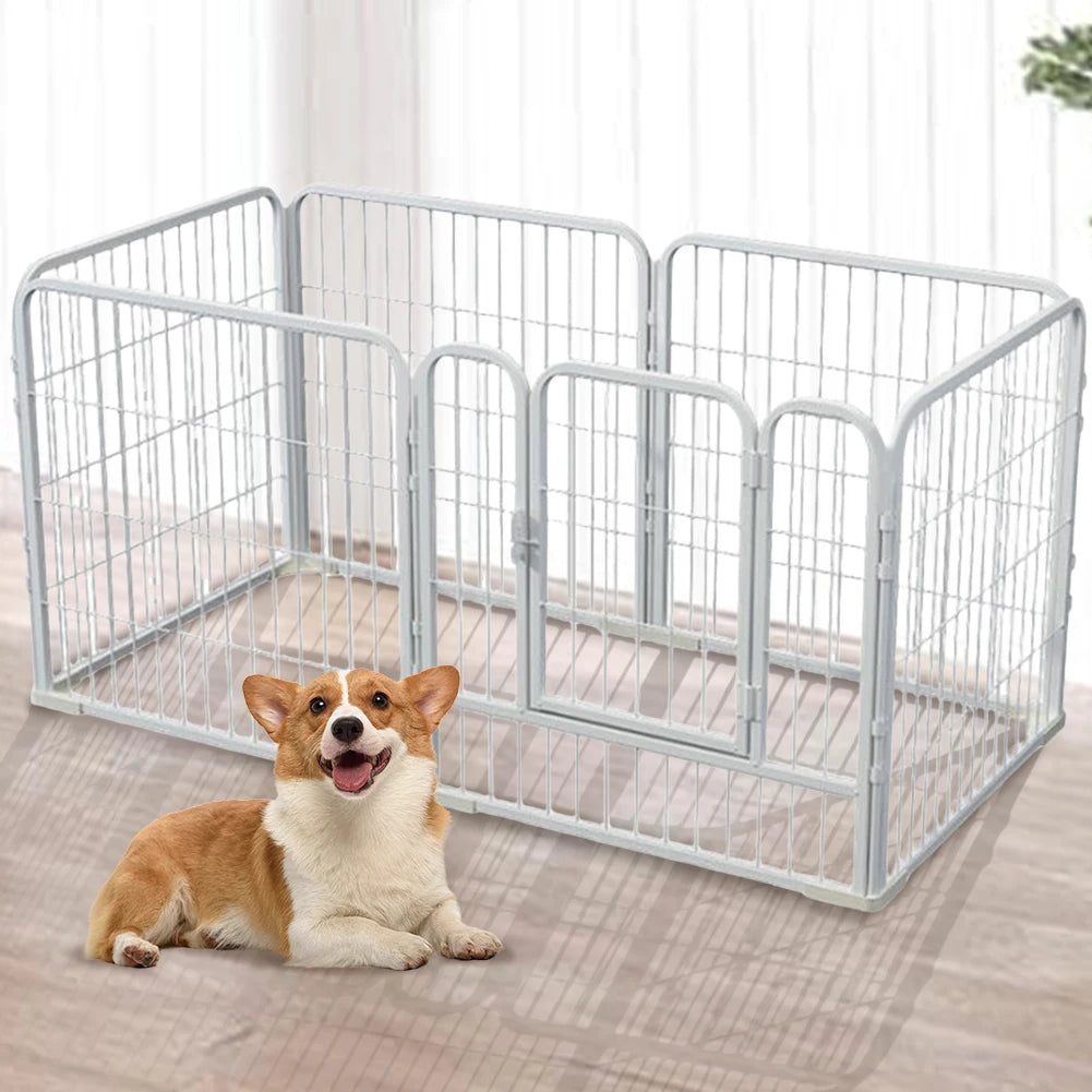 6 Panels Dog Fence Playpen Foldable Exercise Puppy Kennel Cage Heavy Duty Dog Exercise Fence for Dog Cat Rabbit Pet Exercise