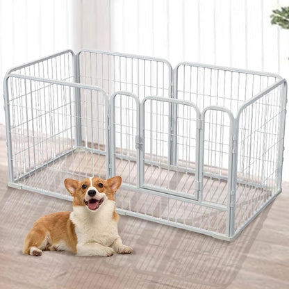 6 Panel Folding Dog Fence Playpen Heavy Duty Stainless Steel