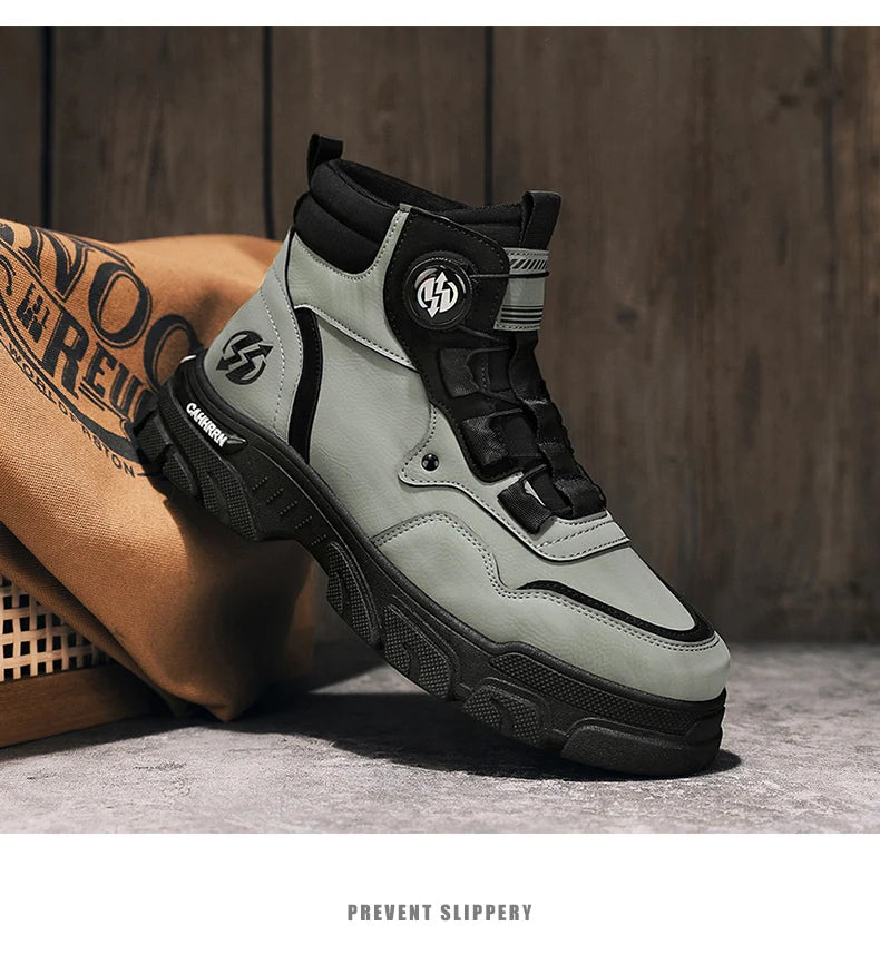 Winter Leather Boots Ankle Outdoor Work Chelsea Style