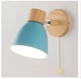 Wooden Nordic Wall Lamp – Modern Wall Sconce with Switch for Bedroom & Living Room