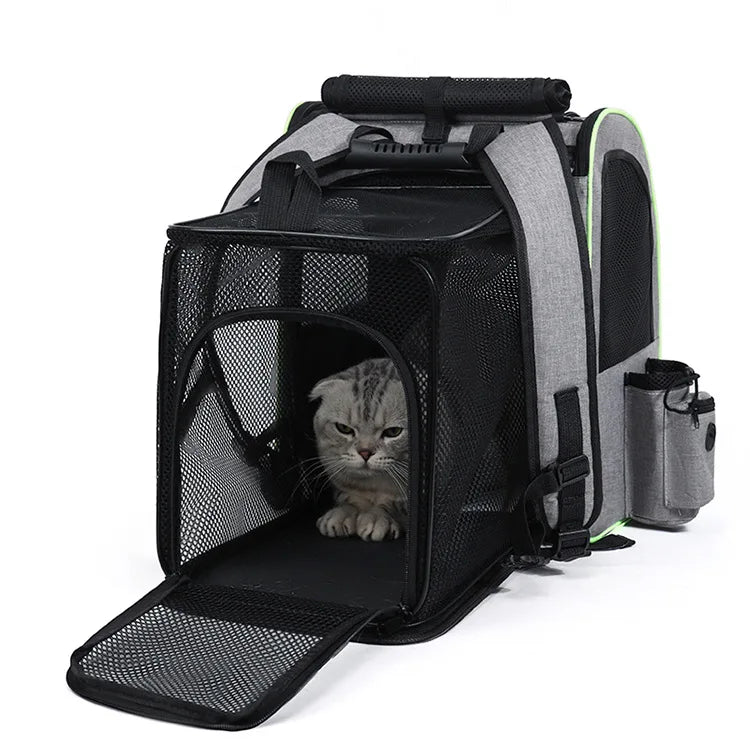 Cat Carrier Backpacks Expandable Cat Backpack with Shade Cover, Breathable Mesh Pet Carrier Backpack Bag for Travel Hiking Campi