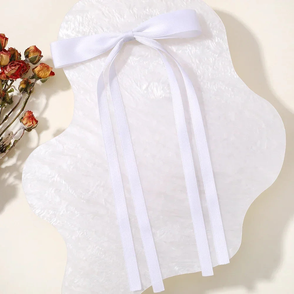 2pcs 2025 New Cute Ribbon Bow Headband Long Tassel Hair Clip Women's Hair Accessories Girls Party Headwear Side Clips Wholesale