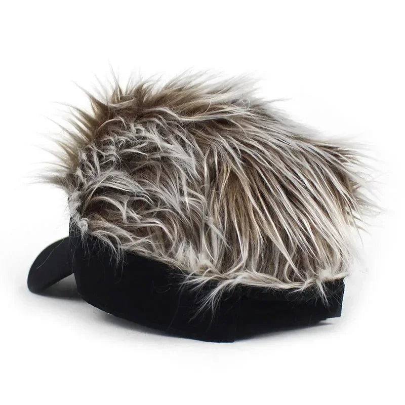 Mens Spiked Wig Hairs Golf Baseball Cap Outdoor Sunshade Sports Sunhat Fancy Performance Party Casual Hip-Hop Dance Visors Hat