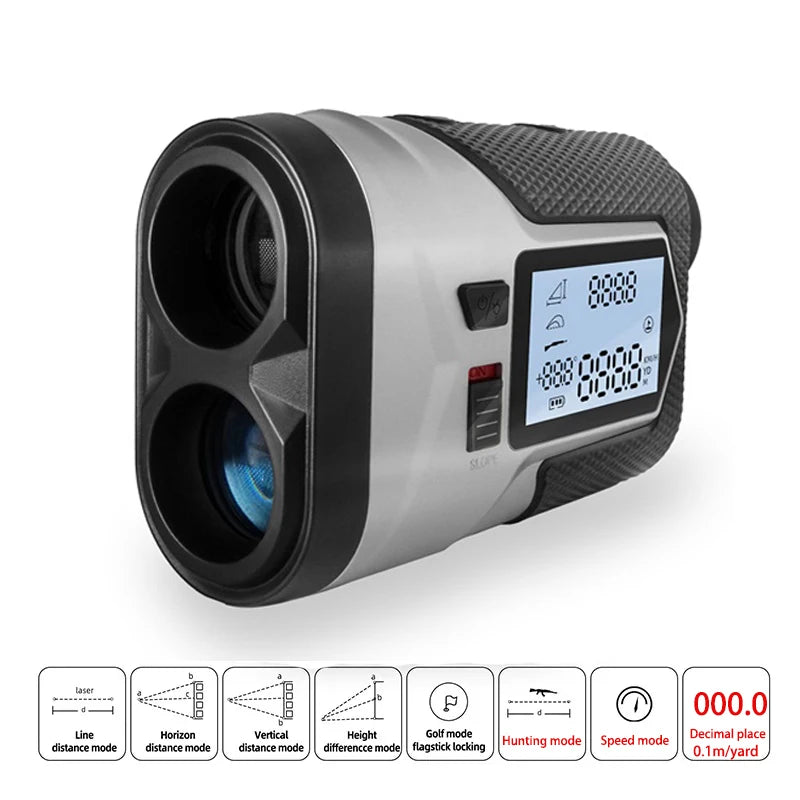 1200m Golf Laser Rangefinder Rechargeable 650m Slope Adjusted Flag-Lock Vibration Laser Distance Meter Telescope Hunting