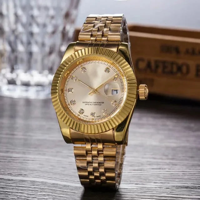 Luxury Quartz Watch for Men & Women – Gold / Silver Options