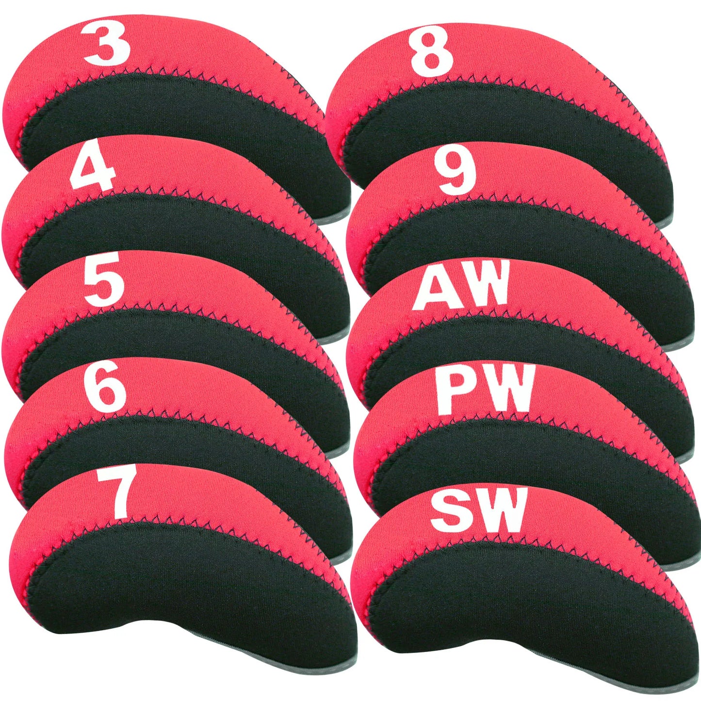 Golf Iron Head Covers 10pcs Set Putter Headcover Protector, Lightweight Durable Portable Universal Irons Clubs