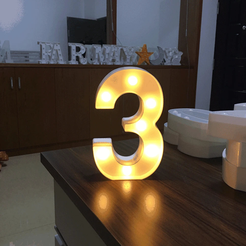 LED Letter and Number Light Set PVC Warm White Decor