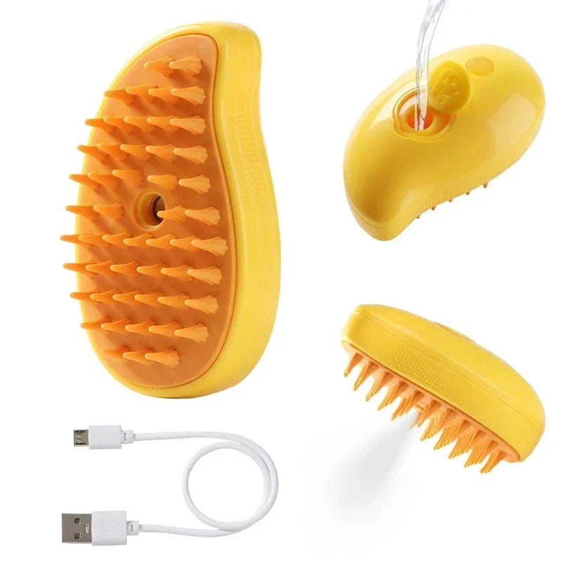 3-in-1 Steamy Pet Brush for Dogs and Cats