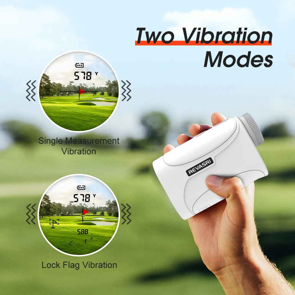 REVASRI Mini 1300 Yards Golf Rangefinder with Flag Locking Vibration Function 6x Magnification USB-C Charge for Ladies Golfers