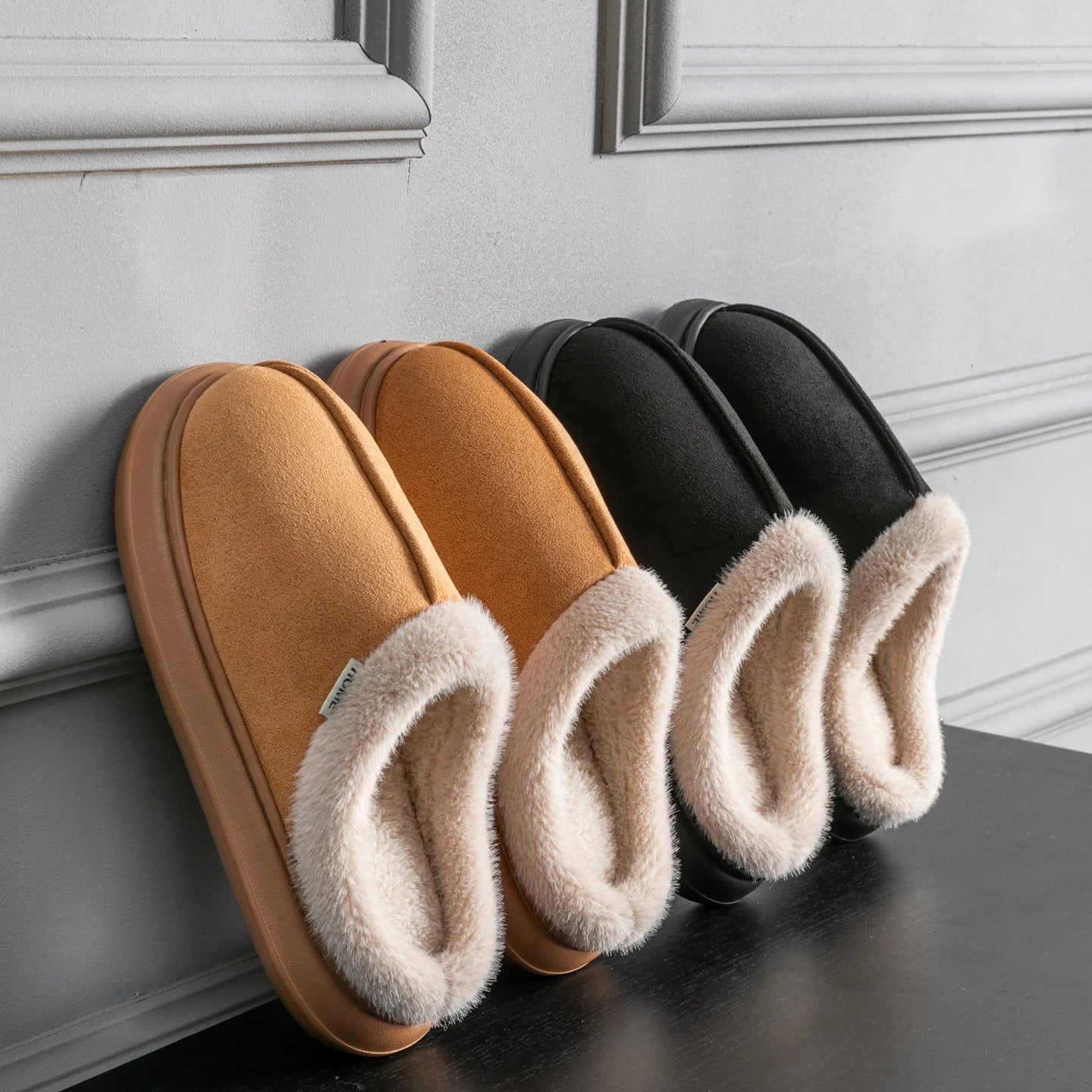 Autumn And Winter Men's Cotton Slippers Plush Warm Thick Home Wear Non-slip Wear-resistant Soft Bottom Comfortable Warm Shoes