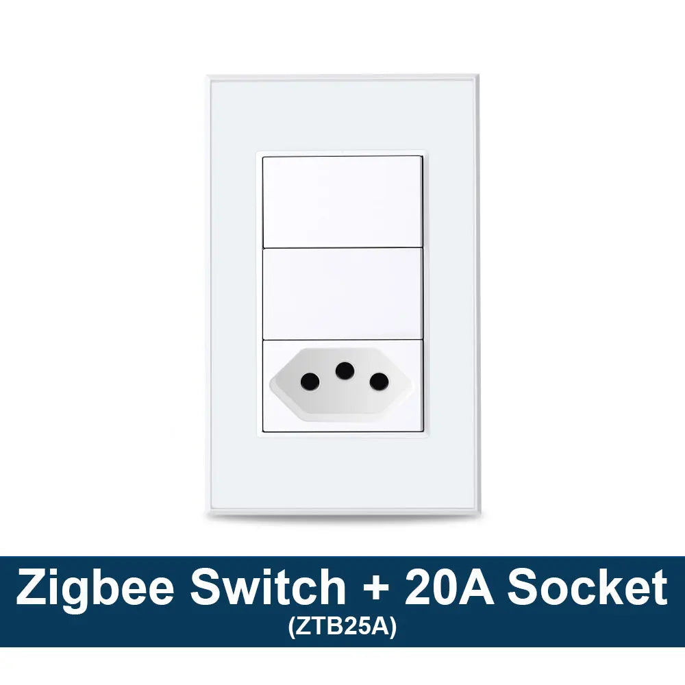 Zemismart Zigbee Smart Brazil Socket 10A 20A Outlets Work with Tuya Smart Life App Alexa Google Home Control