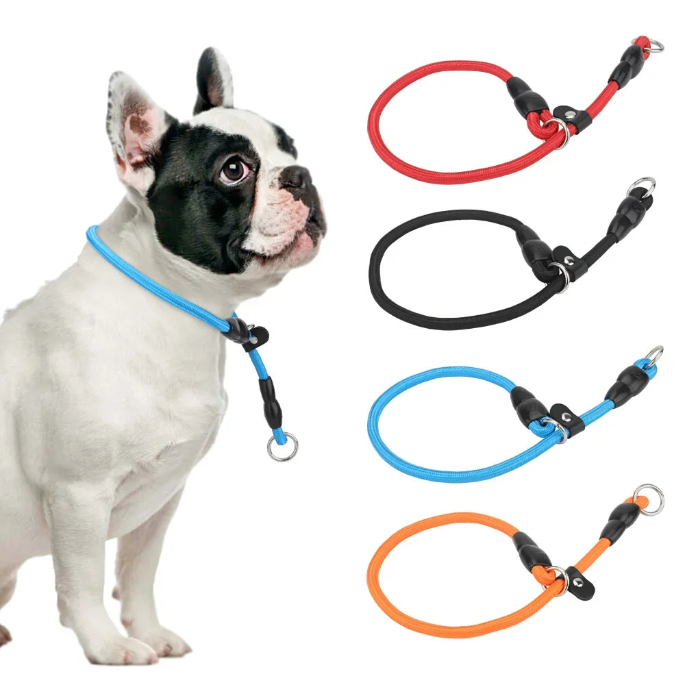 Dog Slip Collar,No Pull Choker Collar for Dogs,Slip Collars with Slidable Stopper,Martingale Collar for Small Medium Large Dogs