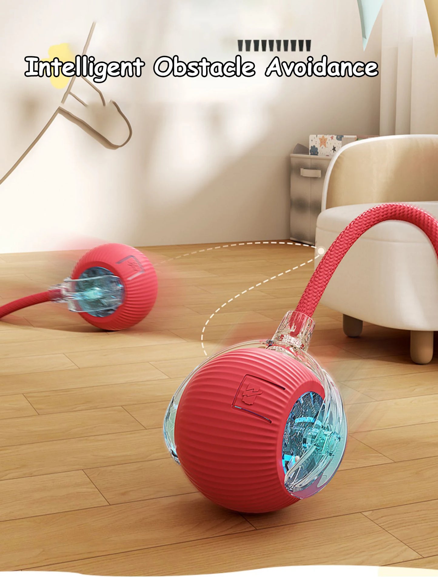 Interactive Smart Rolling Ball Toy for Cats & Dogs, Rechargeable Automatic Pet Play Toy