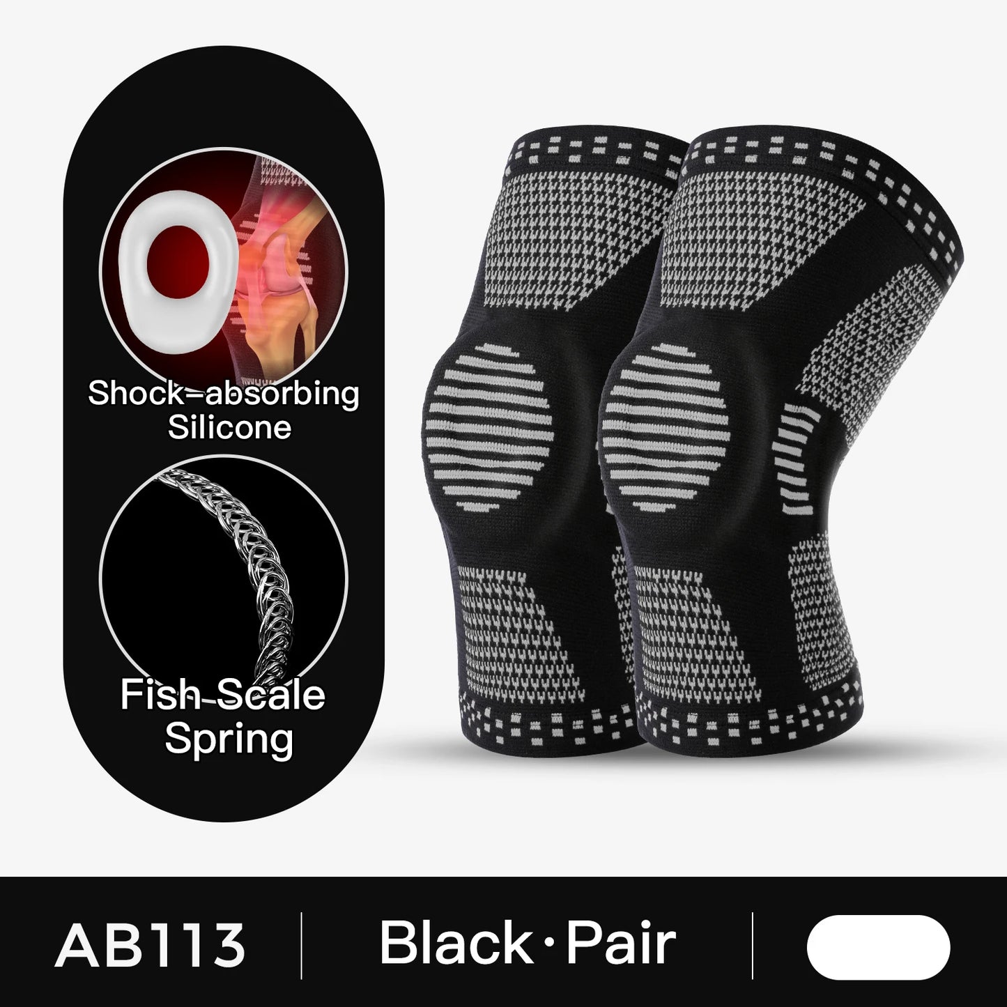 1/2 Piece Compression Knee Sleeve Silicone Protection Support Knee Pain Sport Pads Running Gym Arthritis Knee Workout Sports