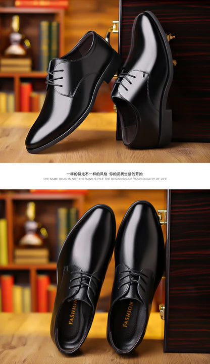 Men's Leather Business Shoes Non Slip Soft Sole Formal Casual Footwear